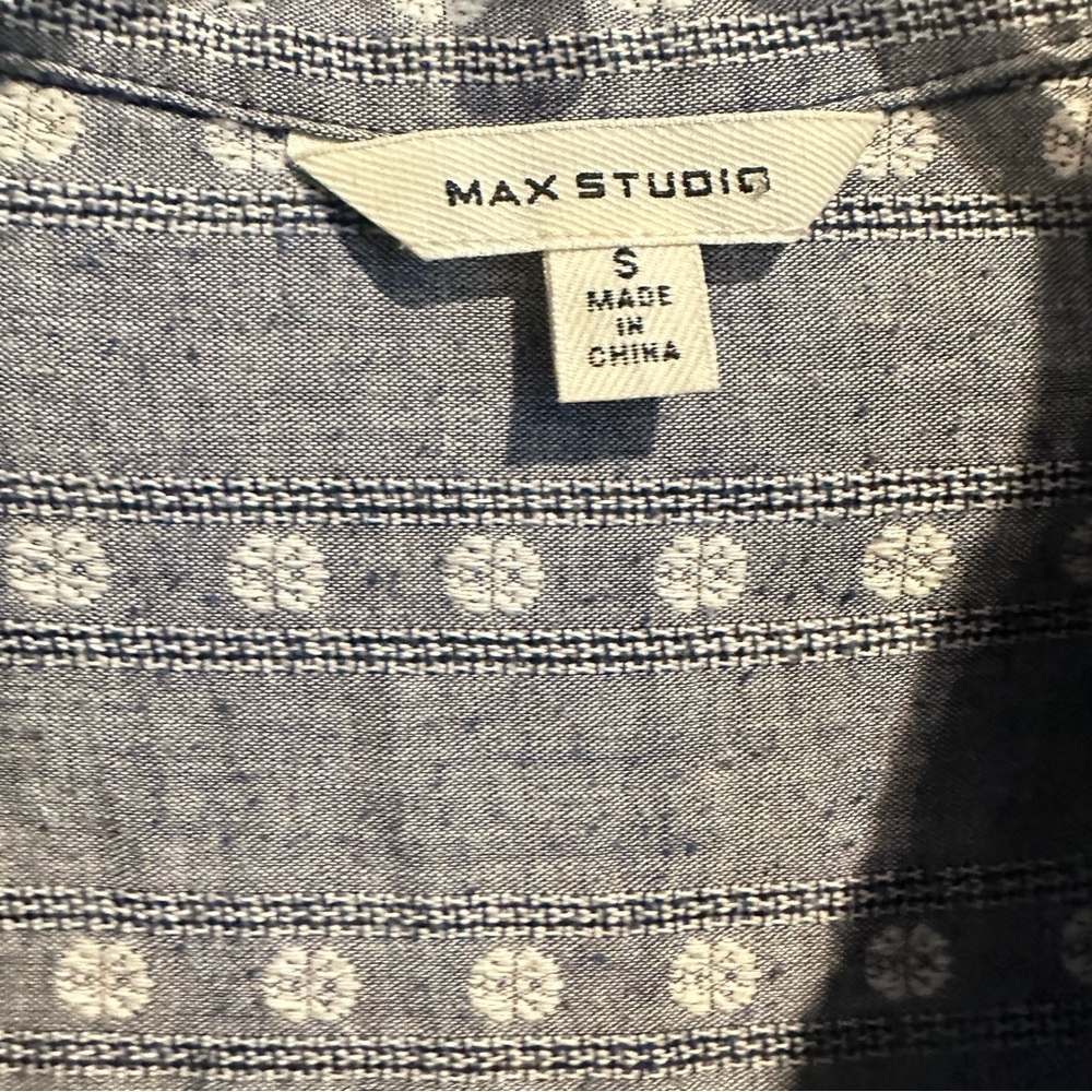 Max Studio Blue Short Sleeve Patterned Dress Size… - image 3